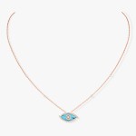Messika - Lucky Eye Turquoise Necklace Pink Gold 